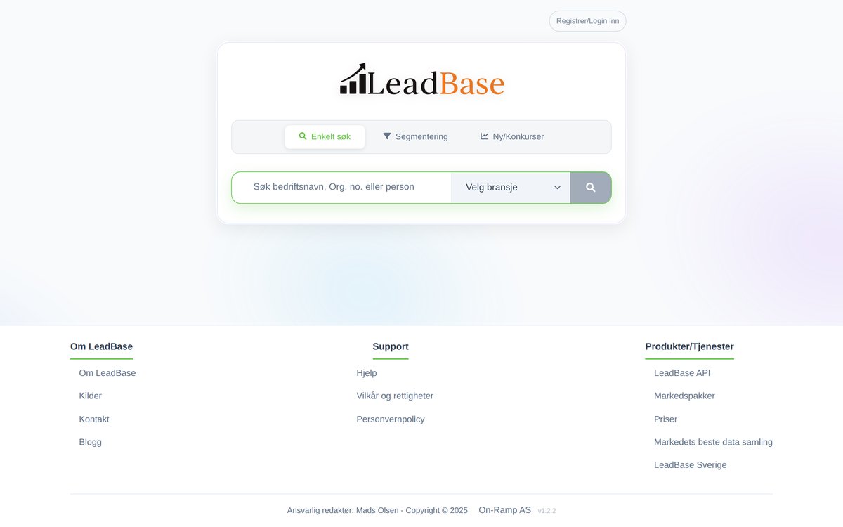 Screenshot of LeadBase