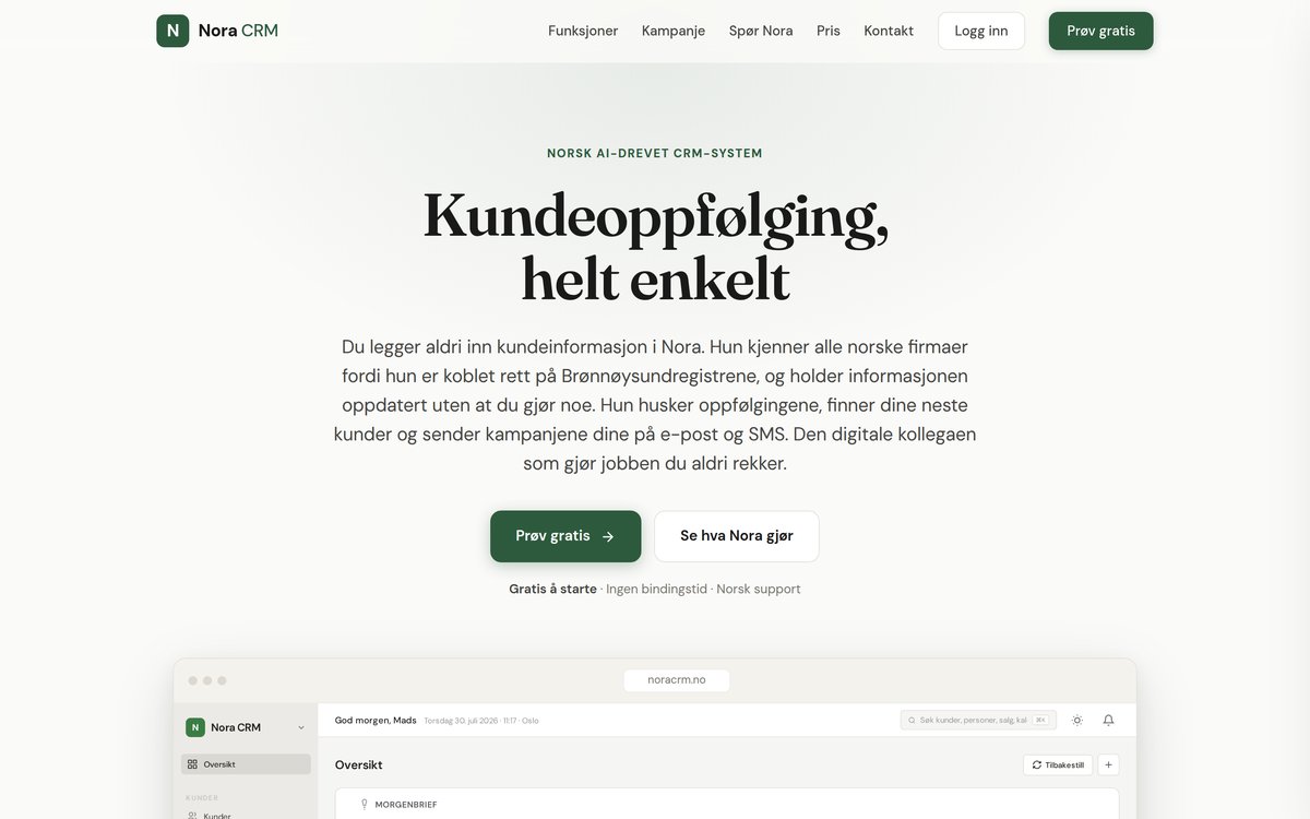 Screenshot of Nora CRM