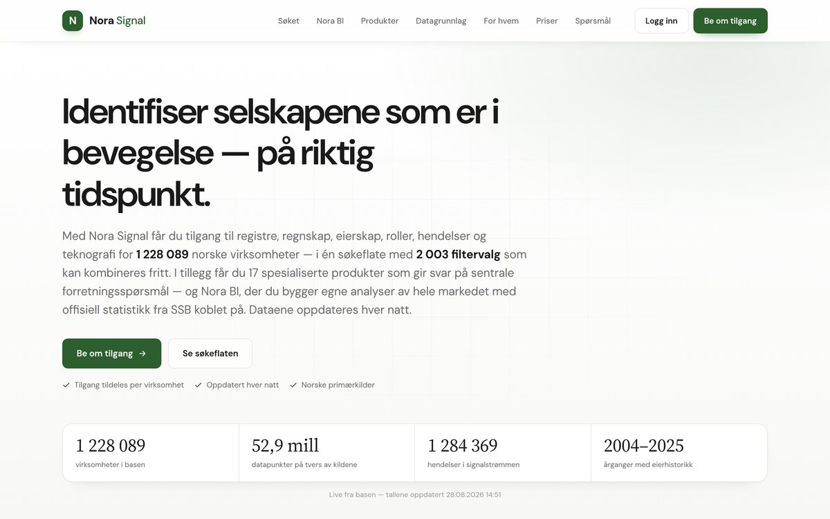 Screenshot of Nora Signal